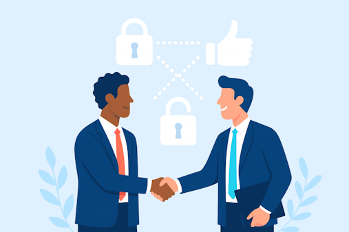 Business partnership trust illustration